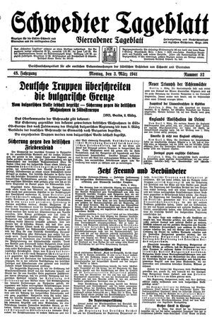 Schwedter Tageblatt vom 03.03.1941