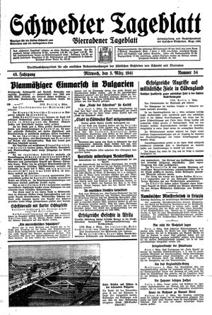 Schwedter Tageblatt vom 05.03.1941