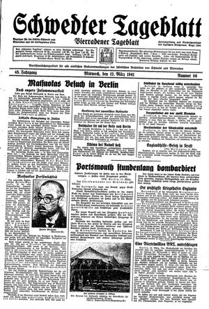 Schwedter Tageblatt vom 12.03.1941
