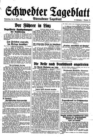 Schwedter Tageblatt vom 13.03.1941