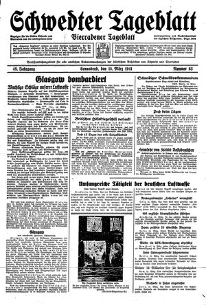Schwedter Tageblatt vom 15.03.1941
