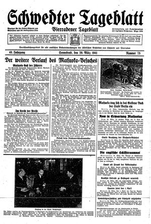 Schwedter Tageblatt vom 29.03.1941