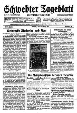 Schwedter Tageblatt vom 31.03.1941