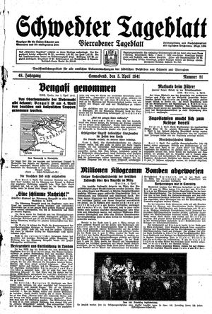 Schwedter Tageblatt vom 05.04.1941