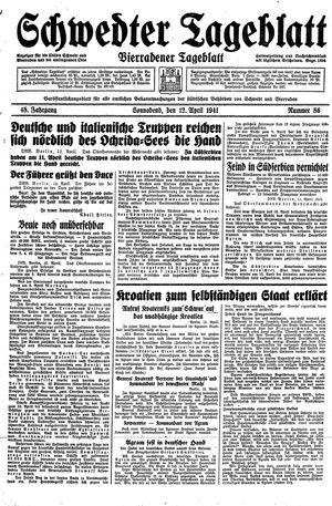 Schwedter Tageblatt vom 12.04.1941