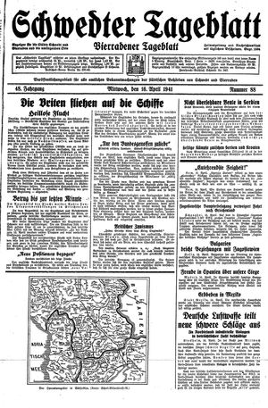 Schwedter Tageblatt vom 16.04.1941