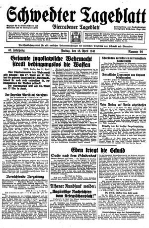 Schwedter Tageblatt vom 18.04.1941