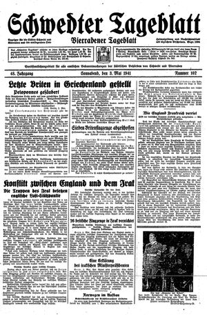 Schwedter Tageblatt vom 03.05.1941