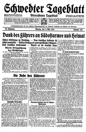 Schwedter Tageblatt on May 5, 1941