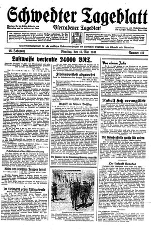 Schwedter Tageblatt vom 13.05.1941