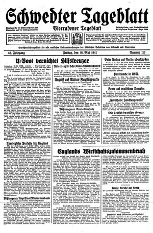 Schwedter Tageblatt vom 16.05.1941