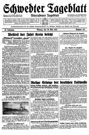 Schwedter Tageblatt on May 26, 1941