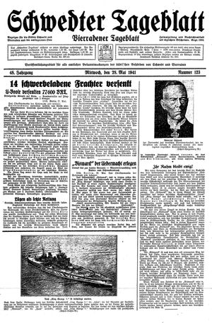 Schwedter Tageblatt vom 28.05.1941