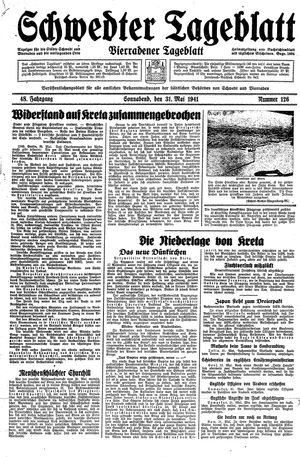 Schwedter Tageblatt vom 31.05.1941