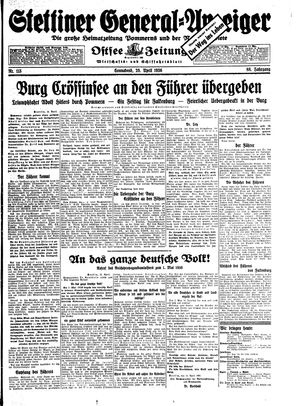 Stettiner General-Anzeiger on Apr 25, 1936