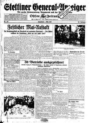 Stettiner General-Anzeiger on May 1, 1937