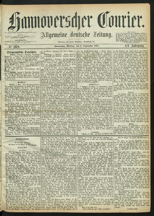 Hannoverscher Kurier vom 02.09.1867