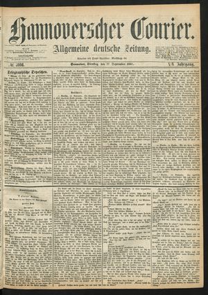 Hannoverscher Kurier vom 17.09.1867