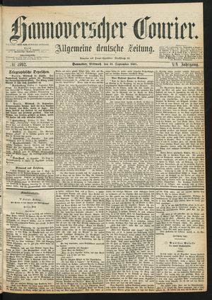 Hannoverscher Kurier vom 18.09.1867