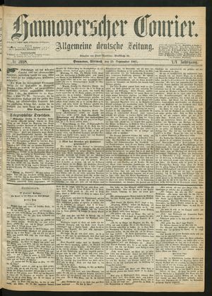 Hannoverscher Kurier on Sep 25, 1867