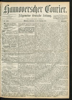 Hannoverscher Kurier vom 26.09.1867