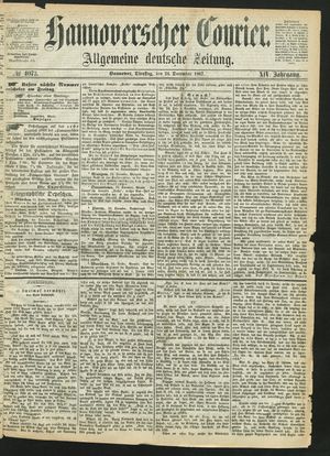 Hannoverscher Kurier vom 24.12.1867