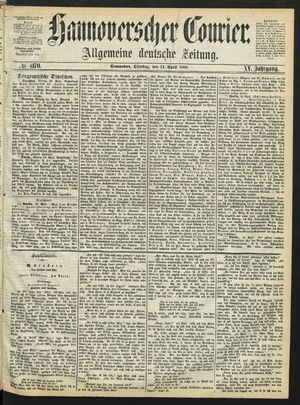 Hannoverscher Kurier vom 21.04.1868