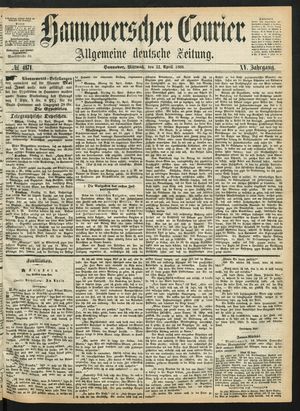 Hannoverscher Kurier vom 22.04.1868