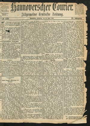 Hannoverscher Kurier vom 30.06.1868