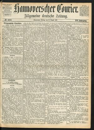 Hannoverscher Kurier on Aug 27, 1869