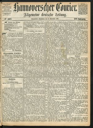 Hannoverscher Kurier vom 18.09.1869