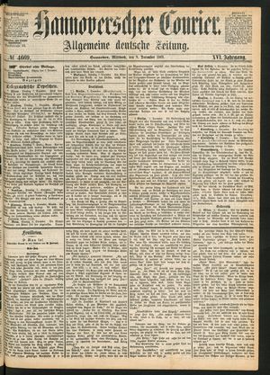 Hannoverscher Kurier vom 08.12.1869