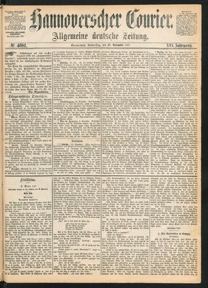 Hannoverscher Kurier vom 23.12.1869