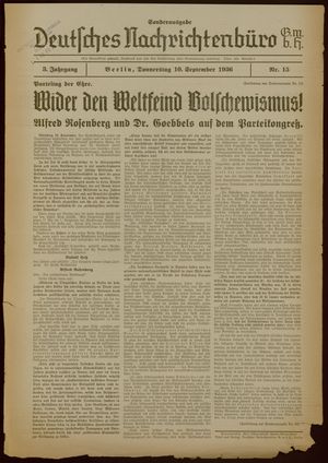 Deutsches Nachrichtenbüro vom 10.09.1936