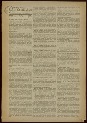Deutsches Nachrichtenbüro vom 22.09.1936