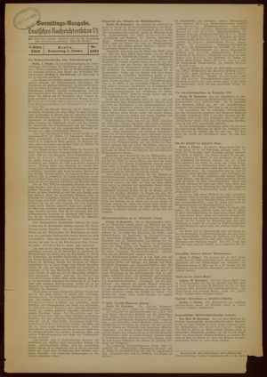 Deutsches Nachrichtenbüro vom 01.10.1936