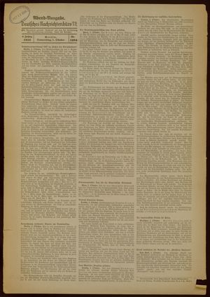 Deutsches Nachrichtenbüro vom 01.10.1936