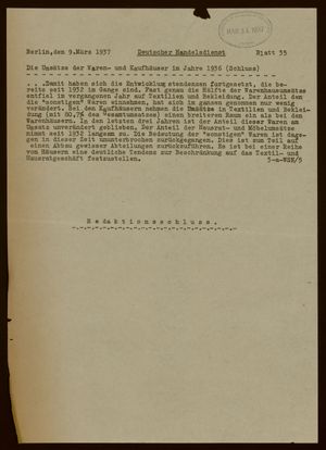 Deutsches Nachrichtenbüro vom 09.03.1937
