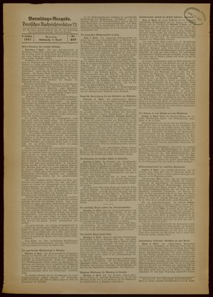 Deutsches Nachrichtenbüro vom 07.04.1937