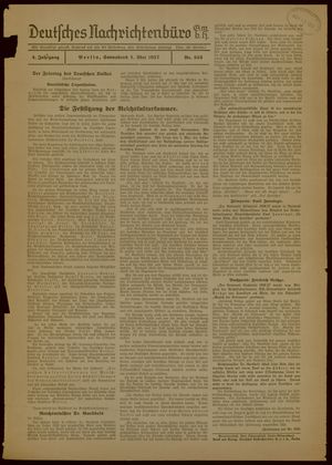 Deutsches Nachrichtenbüro vom 01.05.1937