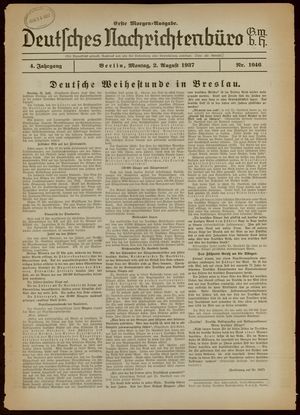 Deutsches Nachrichtenbüro vom 02.08.1937