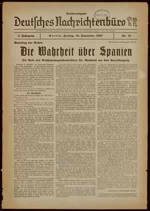 Deutsches Nachrichtenbüro vom 10.09.1937