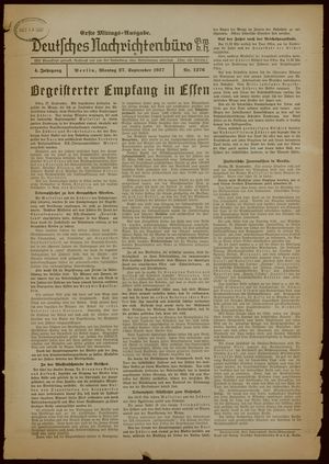 Deutsches Nachrichtenbüro vom 27.09.1937