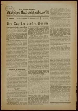 Deutsches Nachrichtenbüro vom 29.09.1937