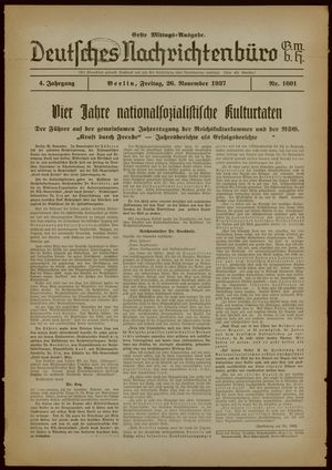 Deutsches Nachrichtenbüro vom 26.11.1937