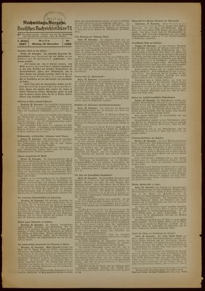 Deutsches Nachrichtenbüro on Nov 29, 1937