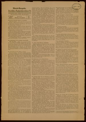 Deutsches Nachrichtenbüro vom 10.01.1938