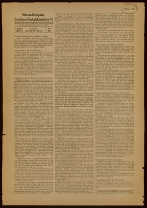 Deutsches Nachrichtenbüro vom 14.01.1938