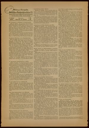 Deutsches Nachrichtenbüro vom 19.01.1938