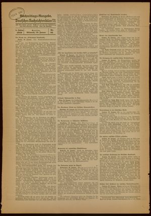 Deutsches Nachrichtenbüro vom 19.01.1938